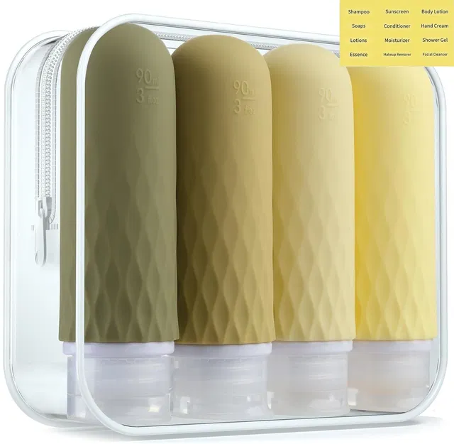 Kihika 4Pcs Travel Bottle Set for Toiletries,Leak-Proof Travel Bottles,Travel Container Travel Toiletry Kit
