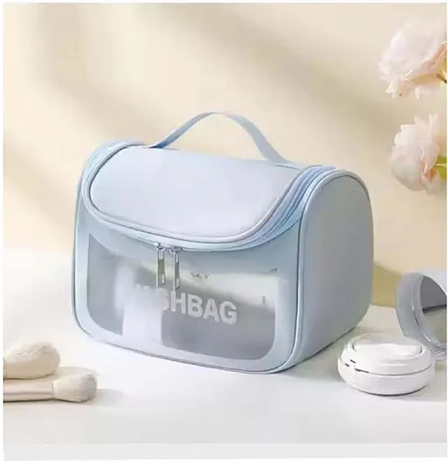 ALAXVA Wash Make Up Bag PVC Waterproof Cosmetic Bag, Portable Carry Pouch for Women Travel Toiletry Kit