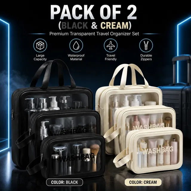 Bagwala Premium Bathroom Travel Bag with Neat Compartment Layout for Beauty and Grooming Travel Toiletry Kit