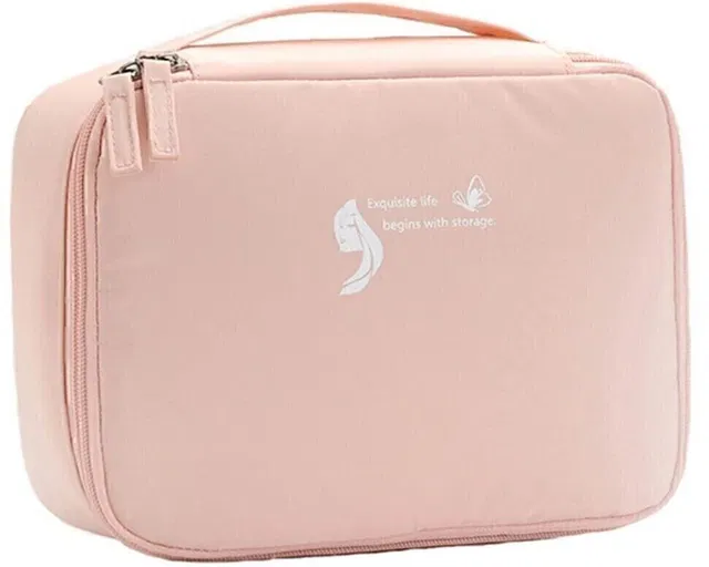 Flywind Cosmetic Organizer Bag Makeup Pouch with Dividers for Home and Travel Bag Travel Toiletry Kit