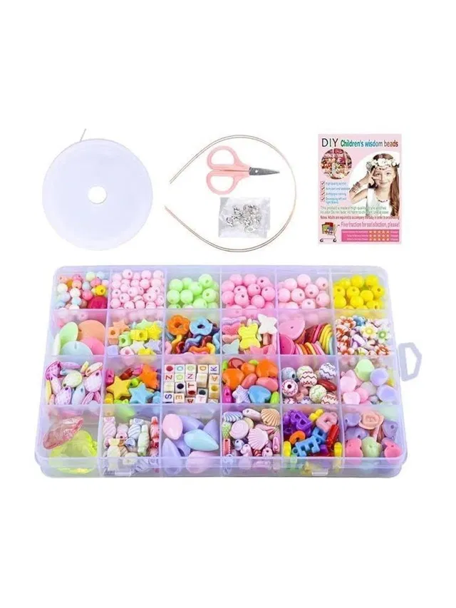 KRUPANIDHI KN,Bracelet Making Kits for Girls, 600+ Pcs, Clay Beads Bracelet Making Kit 24 Vanity Box