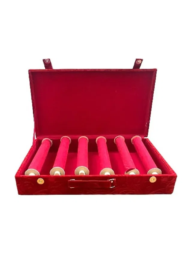 ultimatefashionista plain 6 rods bangle box (maroon) Vanity Box (Maroon) bangle box Vanity Box