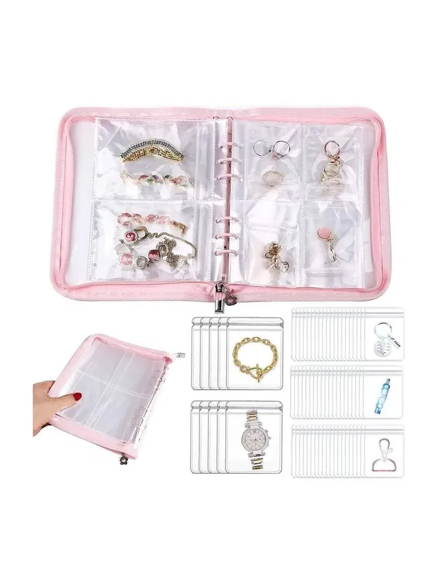 PRIPIVA TRANSPARENT JEWELLERY STORAGE BOOK Compact book format makes it convenient for travel and storage Vanity Box