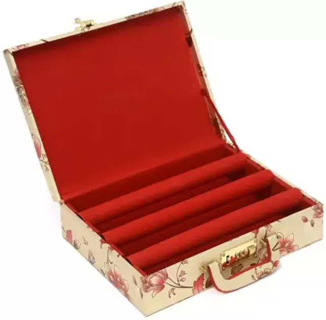 CGC Premium Quality Bangle Box With 3 Rods And Number Lock system To Carry Bangles. Storage Box, bangle box, jewellery box Vanity Box