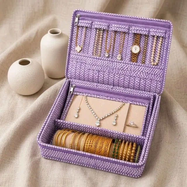 STORAZE Multipurpose Jewellery & Cosmetic Organizer Travel Bag Jewellery Storage Makeup Pouches Vanity Box