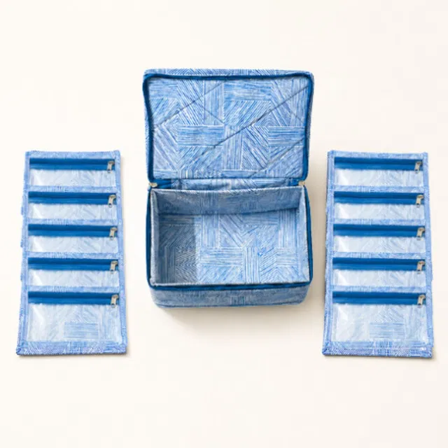 STORAZE Premium Foldable Jewellery Organizer & Makeup Storage Bag Jewellery Storage Makeup Pouches Vanity Box