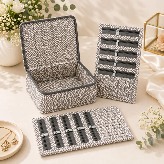 STORAZE Elegant Multi-Compartment Jewellery Storage Organizer Jewellery pouch Vanity Box
