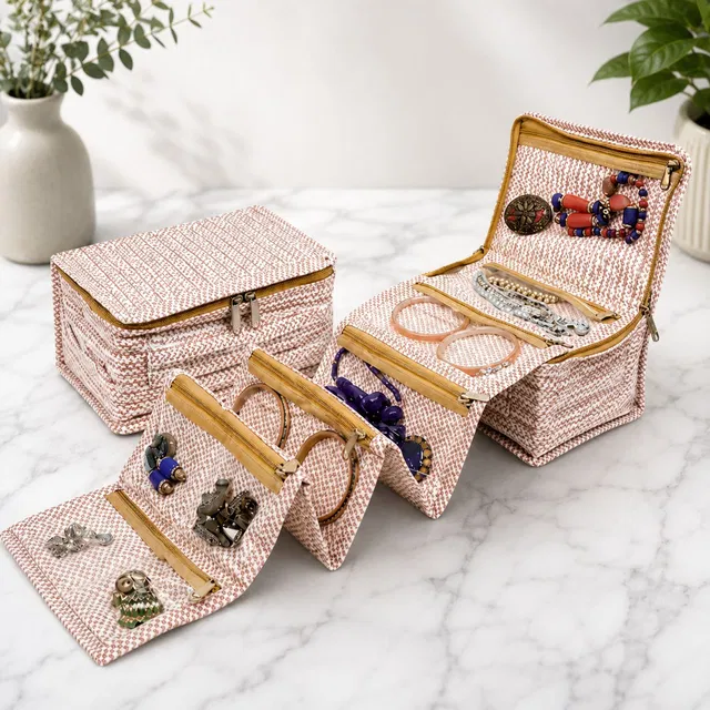 STORAZE • Luxury 10 Pouch Makeup & Jewellery Organizer Bag for Women Jewellery Pouches Vanity Box