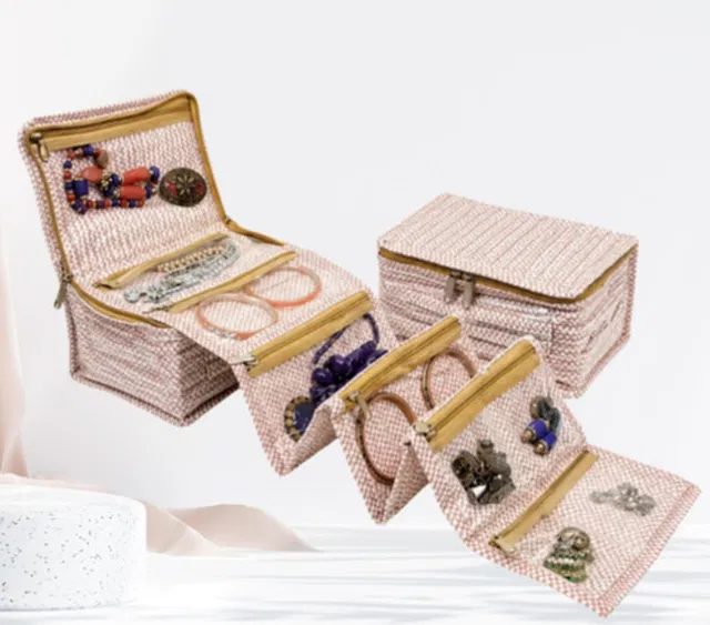 STORAZE Foldable Jewellery & Makeup Organizer Bag Jewellery Storage Makeup Pouches Vanity Box