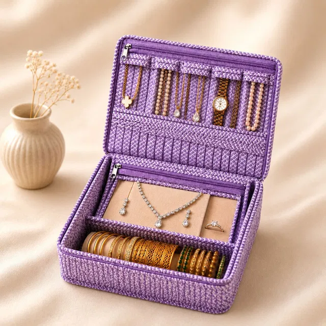 STORAZE Premium Foldable Jewellery and Makeup Storage Organizer for Women Jewellery Storage Makeup Pouches Vanity Box