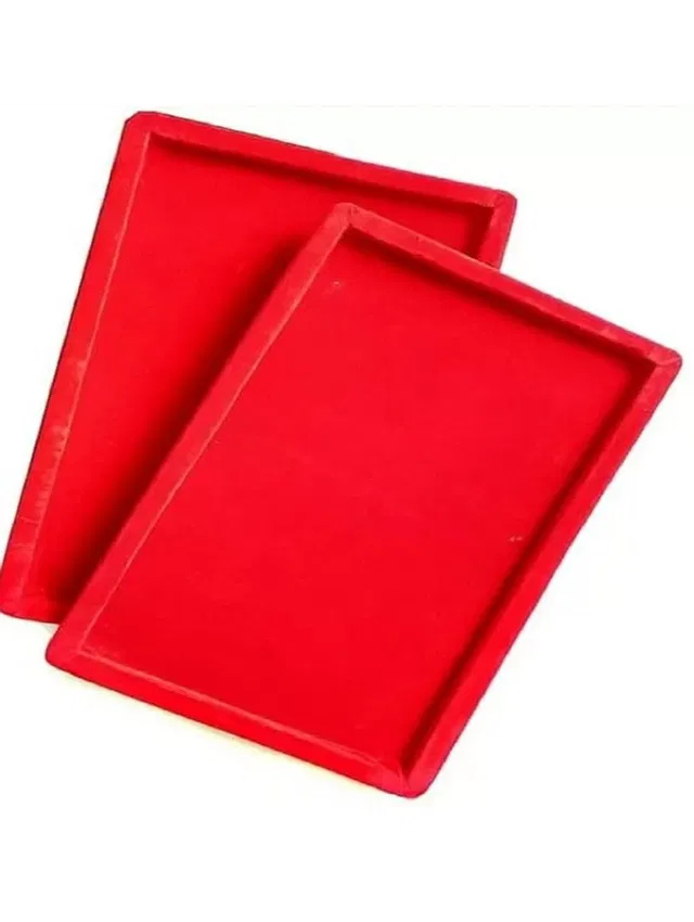 Ruby 2 Pcs red Velvet Jewellery Tray Jewellery Vanity Box