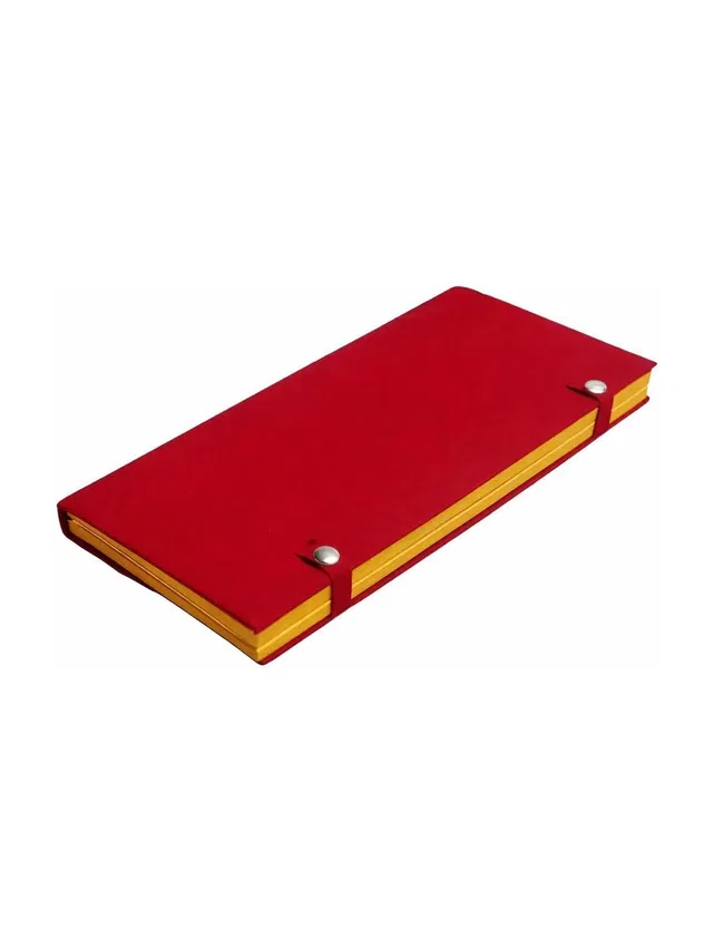S Mark Velvet Aaram Chain Bangles & Earring for Women (12x6CM)(1PCZ)(Gold With Red) Velvet Vanity Box