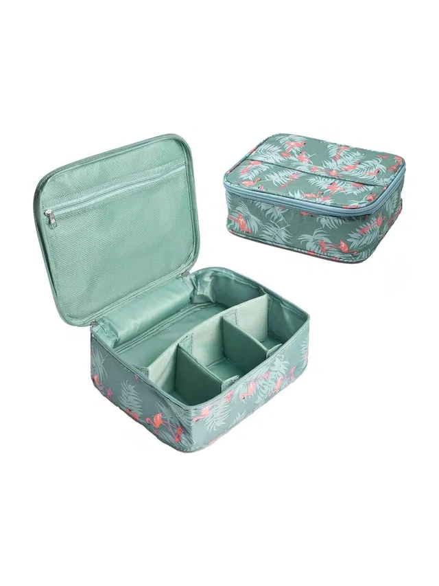 ABTRIX WITH AB Portable Travel Makeup Cosmetic Bag Makeup Storage Toiletry Bag Organizer with Dividers Makeup, Cosmetics, Jewelry, Cards, Phone Vanity Box