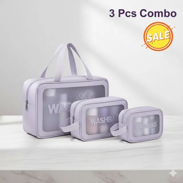 courvey bags 3Pcs Washbag Set, Wash Make Up Bag Waterproof Zippered Washbasg Bag, Vanity Box Function refers to the purpose of Vanity Box. Makeup, Makeup and Jewellery, etc. Vanity Box
