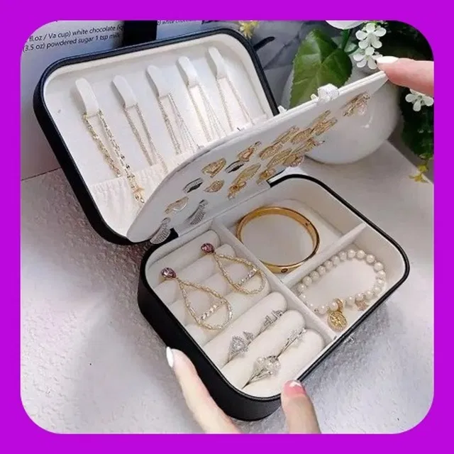 SBTs jewellery Box, double layer organizer Cosmetic Wardrobe Jewellery Organizer for Earrings Necklace Rings Vanity Box