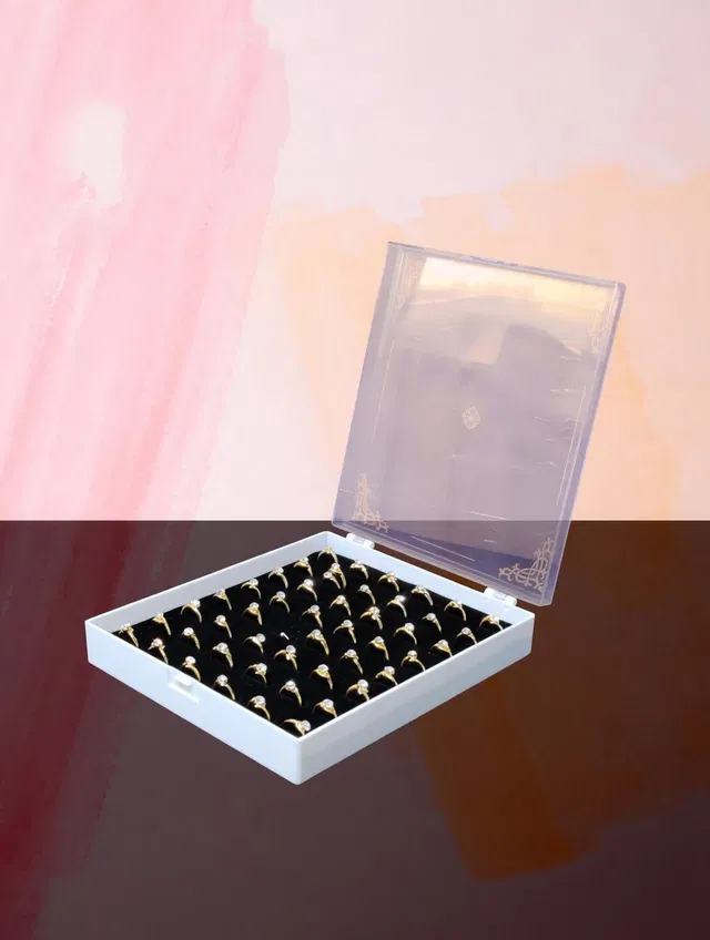 Triock Jewellery 48 Ring Storage Box For Display Table-Top Display, Jewellery Vanity Box