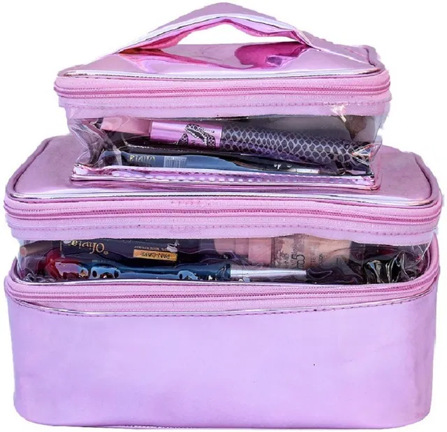 N A PURSE gold Vanity Kit, Makup Kit, Cosmetic Kit, Organizer Bag 3 Vanity Box