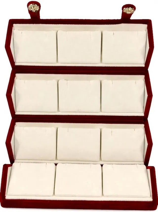 ultimatefashionista 12 Pair Earring Organizer Box with Soft Velvet Padding Foldable Compact Jewelry Storage Case for Studs, Hoops & Small Earrings Vanity Box