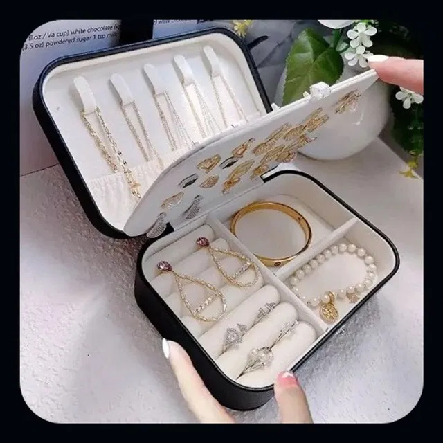 SBTs jewellery Box, double layer organizer Cosmetic Wardrobe Jewellery Organizer for Earrings Necklace Rings Vanity Box