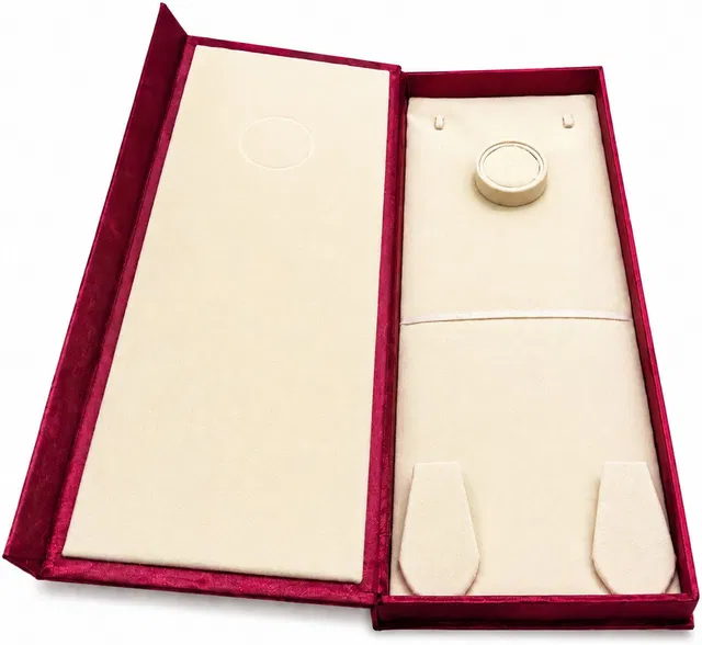 THAMBI Jewellery Box Zip Purse Pouch Haram/Malai, Earrings, Long Necklace, Long Chain, (15*6 Inch) Vanity Box