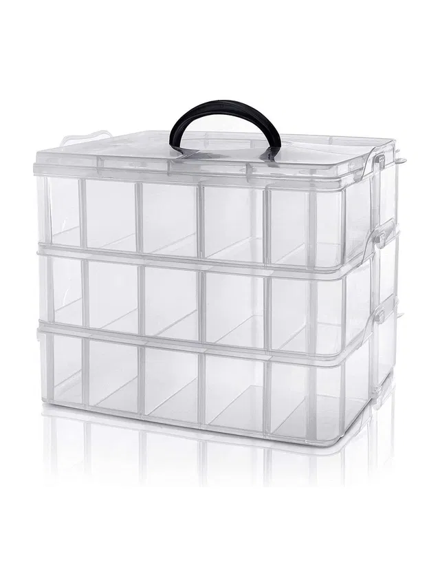 TINSUHG Detachable Box Organizer Case For Jewellery Sewing Button box Vanity Box