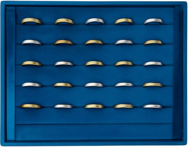 GS Collection RING DISPLAY TRAY ROYEL BLUE 10X13 Premium Jewellery Display Tray RING HOLDER Vanity Box