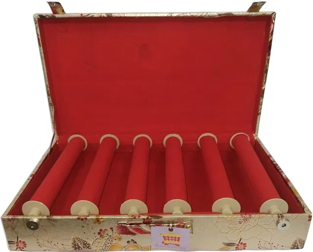 CLASSECRAFTS 6 roll rod bangle box vanity box wooden bangle storage vanity box Makeup Kit Box Jewellery Organizer, Multipurpose Kit, Travelling Bag Vanity Box