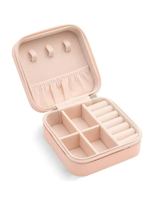 Andro Sales Waterproof Woman Travelling Small PU Leather Jewelry Storage Multi-function Wardrobe Jewelry Organizer Case for Earrings Necklace Rings Vanity Box