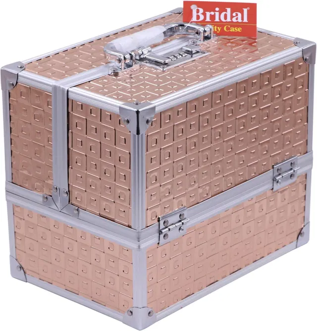 Bridal Metallic steel, aluminum fitted stylish beauty case, To Store multy items Makeup And Jewellery Vanity Box