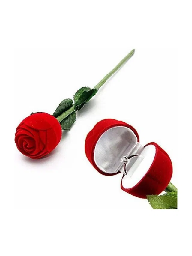 Klowage Velvet Red Rose Jewellery Ring Box box Vanity Box