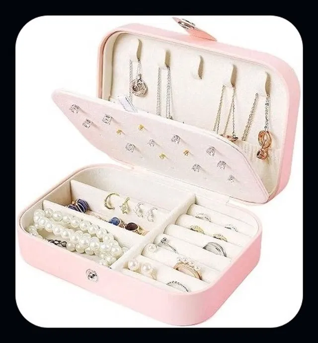 SBTs jewellery Box, double layer organizer Cosmetic Wardrobe Jewellery Organizer for Earrings Necklace Rings Vanity Box