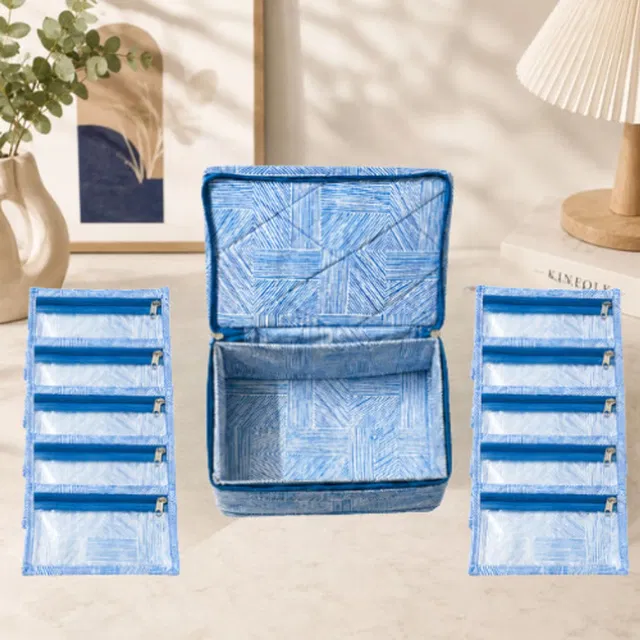 STORAZE Portable Jewellery & Cosmetic Organizer Case for Women Jewellery Storage Makeup Pouches Vanity Box