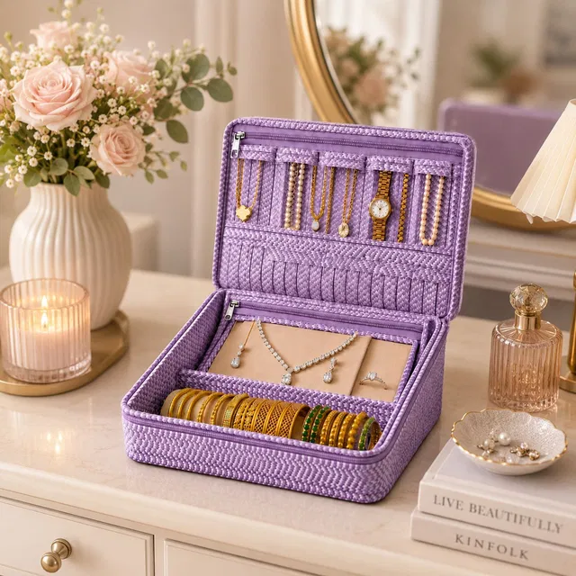 STORAZE Stylish Cosmetic & Jewellery Storage Pouch for Women Jewellery Storage Makeup Pouches Vanity Box