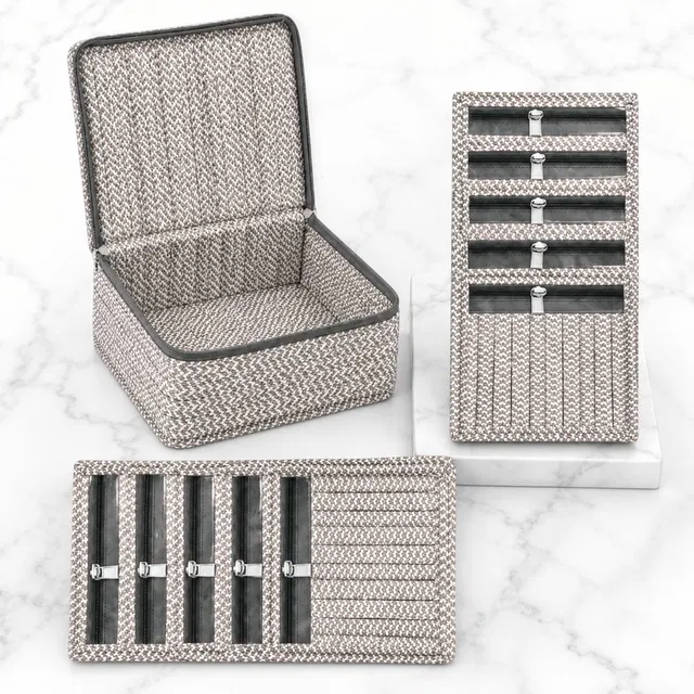 STORAZE Travel Makeup & Jewellery Organizer Bag with 10 Pouches Jewellery Storage Makeup Pouches Vanity Box
