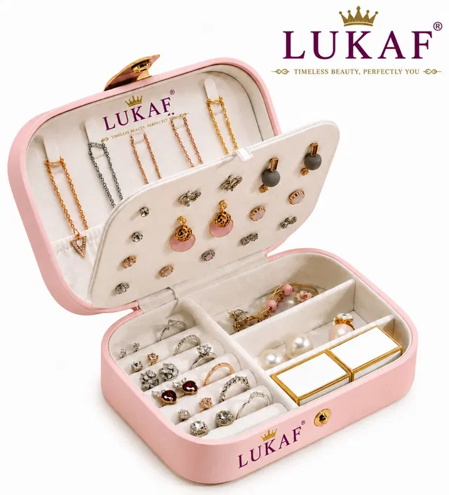 lukaf Premium Jewellery Organizer Box BIG MULTICOLOUR JEWELLERY Vanity Box