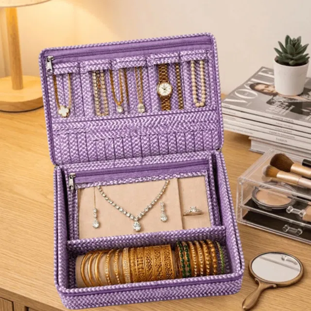 STORAZE Travel Jewellery & Cosmetic Organizer Pouch | Foldable Makeup Vanity Storage Bag Jewellery Storage Makeup Pouches Vanity Box