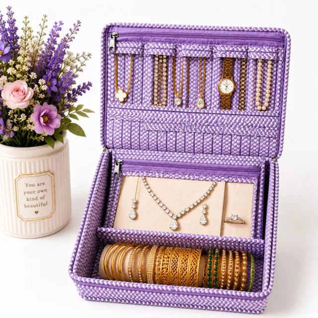 STORAZE Multipurpose Jewellery & Makeup Organizer Travel Pouch Jewellery Pouches Vanity Box