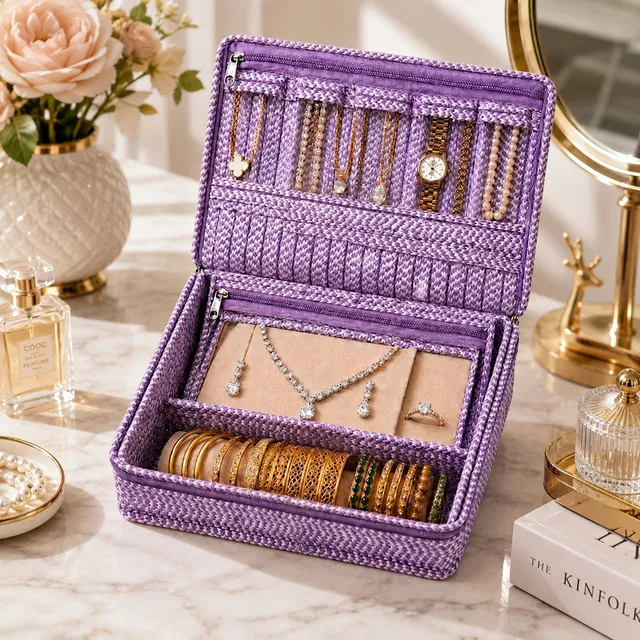 storvora Stylish Portable Jewellery Organizer Box Jewellery pouch Vanity Box
