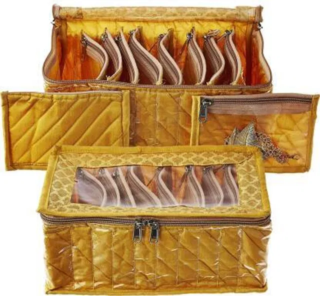 J Jejal Jewellery Organiser with 10 Transparent Pouches Jewellery Organiser, Jewellery Kit, Jewellery Storge Box Vanity Box