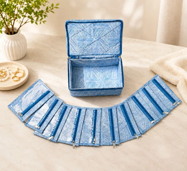storvora Sky Blue Charm Jewellery Pouch Accessory Organizer Vanity Box