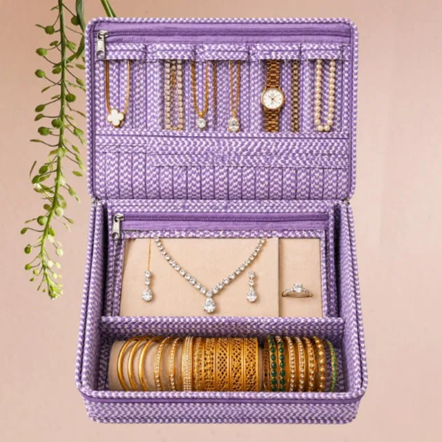 STORAZE Portable Jewellery Organizer Pouch with Spacious Makeup Storage Jewellery Storage Makeup Pouches Vanity Box