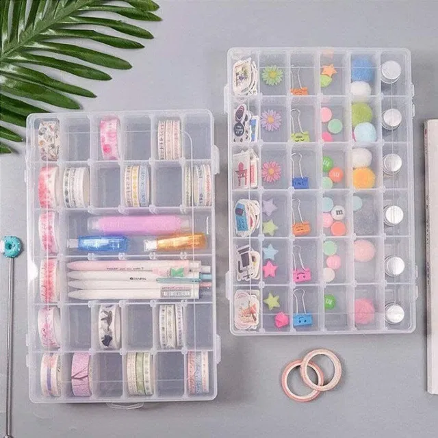 Tanlesa Adjustable Multipurpose Plastic Storage Box pack of 1 | 36 grid jewellery box Vanity Box