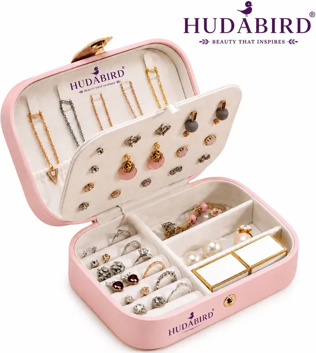 Hudabird Premium Jewellery Organizer Box multicolour jewellery Vanity Box