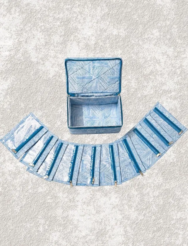 storvora Sky Blue Aura Jewellery Pouch Jewellery Organizer Vanity Box