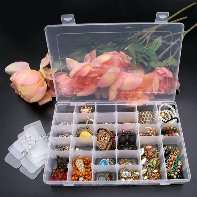 YAARA ENTERPRISE 36 Grids Clear Plastic Storage Box Storage Box Case.(Pack of 1 ) box Vanity Box