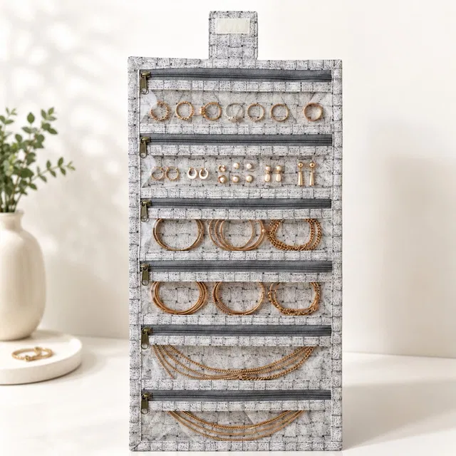 storvora Multi-Zip Hanging Jewellery Organizer Jewellery pouch Vanity Box