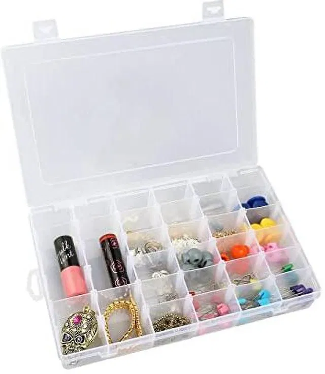 SR ENTERPRISE 36 Grids Clear Plastic Storage Box 36 Grids Clear Plastic Storage Box Vanity Box