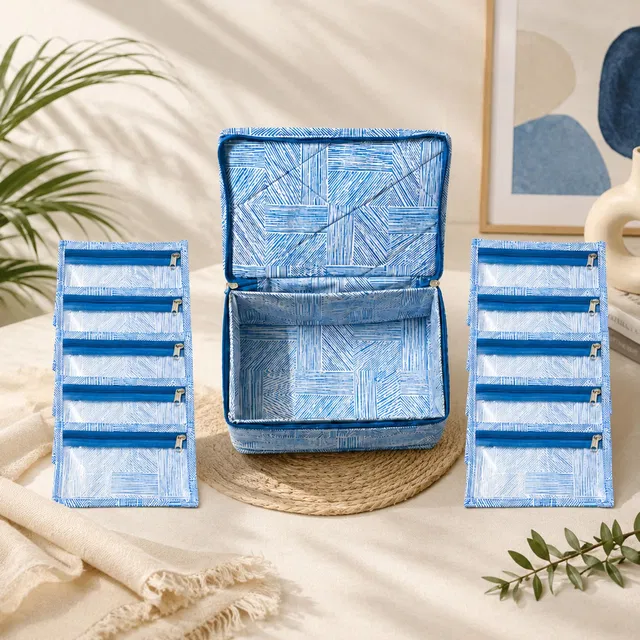 STORAZE Portable Cosmetic & Jewellery Storage Organizer for Women with 10 Compartments Jewellery Storage Makeup Pouches Vanity Box