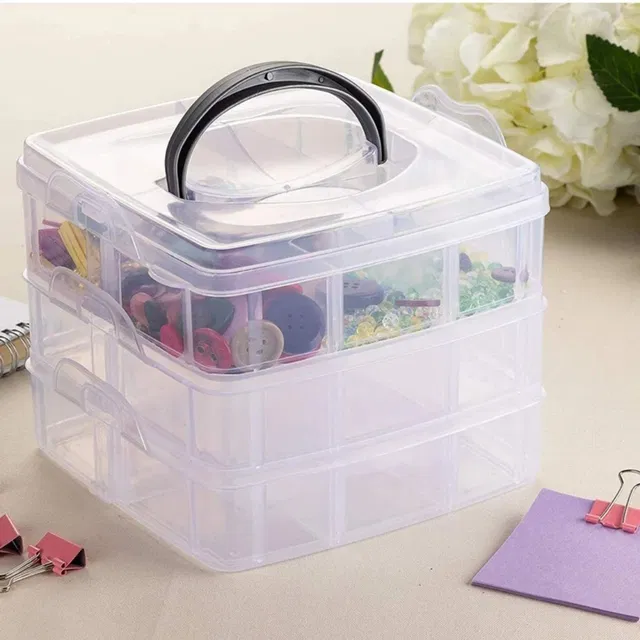 Gokartly 18 Grid Jewellery Organizer Box Jewellery Storage & Organizer, Portable Storage Organizer Vanity Box