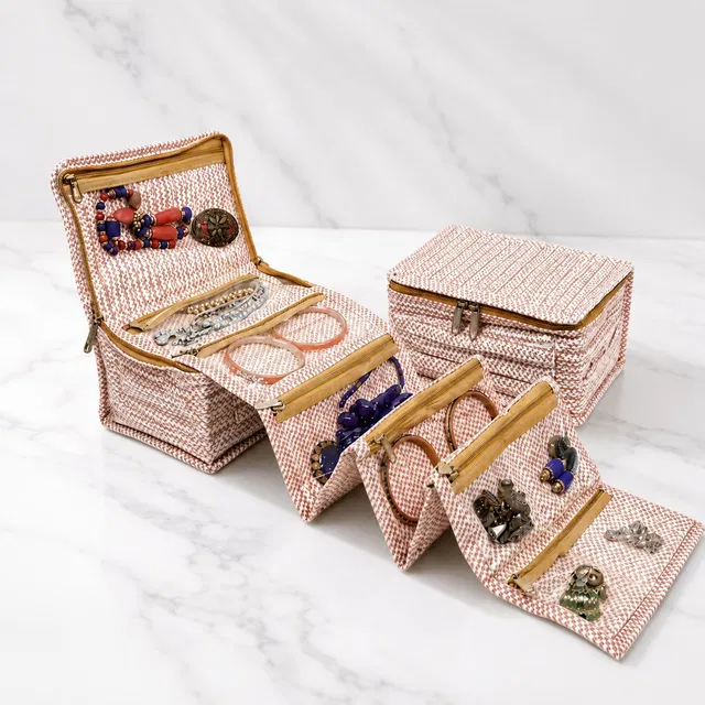 STORAZE • Foldable Multipurpose Jewellery & Makeup Organizer Jewellery Storage Makeup Pouches Vanity Box